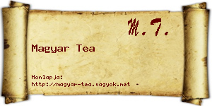 Magyar Tea névjegykártya